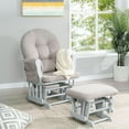 thumbnail image 1 of Nursery Glider & Ottoman Sets, Reclining Glider Rocker with Ottoman, Nursery Rocking Breastfeeding Maternity Chair for Baby Room, Recliner Glider with Ottoman, Padded Arms - Light Gray, 1 of 17