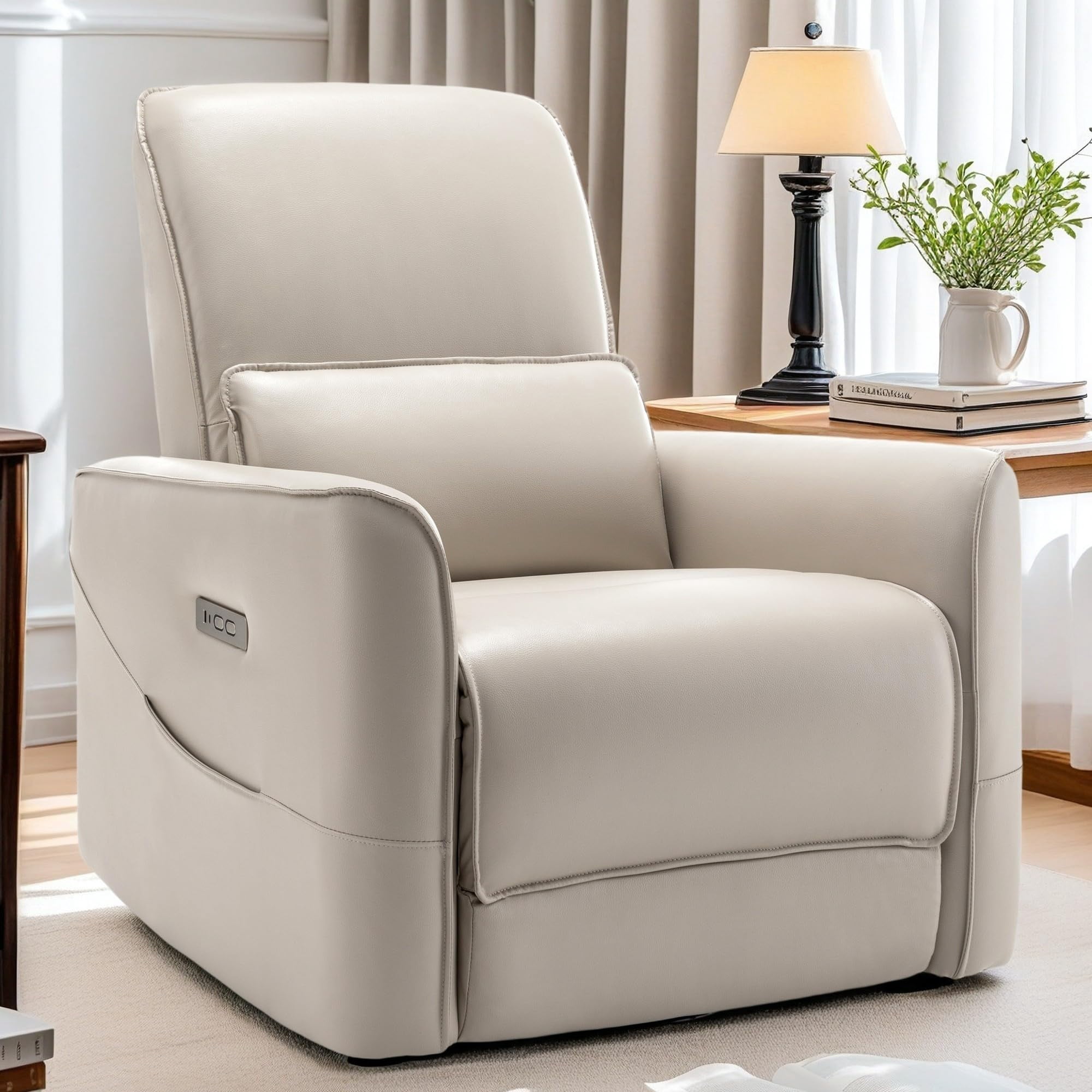 Nursery Glider Recliner Chair, Power Rocker Swivel Recliner with USB ... - Streamlined Recliners For Small Rooms