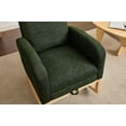 thumbnail image 1 of Nursery Glider Rocker with Solid Wood Legs, Upholstered High-Back Rocking Chair, Comfy Armchair with Side Pocket for Living Room Lounge, Dark Green Polyester Blend Teddy Fabric, 1 of 9