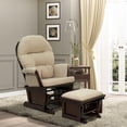 thumbnail image 1 of Nursery Glider Rocking Chair with Ottoman, Thick Padded Cushion Seating and Wood Base, Cream White, 1 of 8