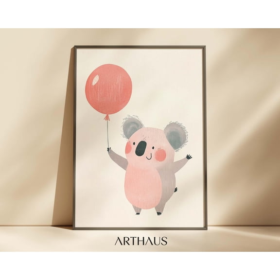 Nursery Koala Room Decor Cute Koala Bear Jungle Animal Decor, Unframed Paper Print Size 8x12