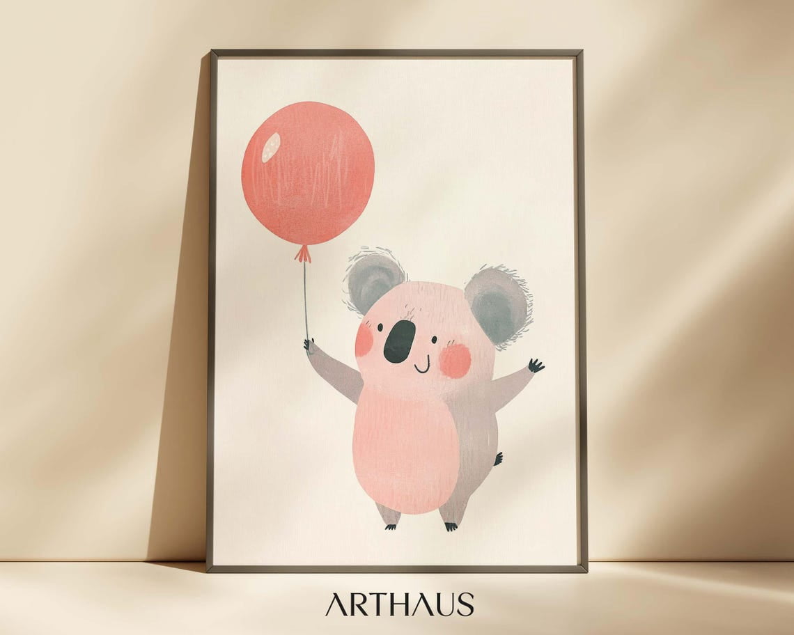 Nursery Koala Wall Art Kids Room Decor Cute Koala Koala Bear Poster ...