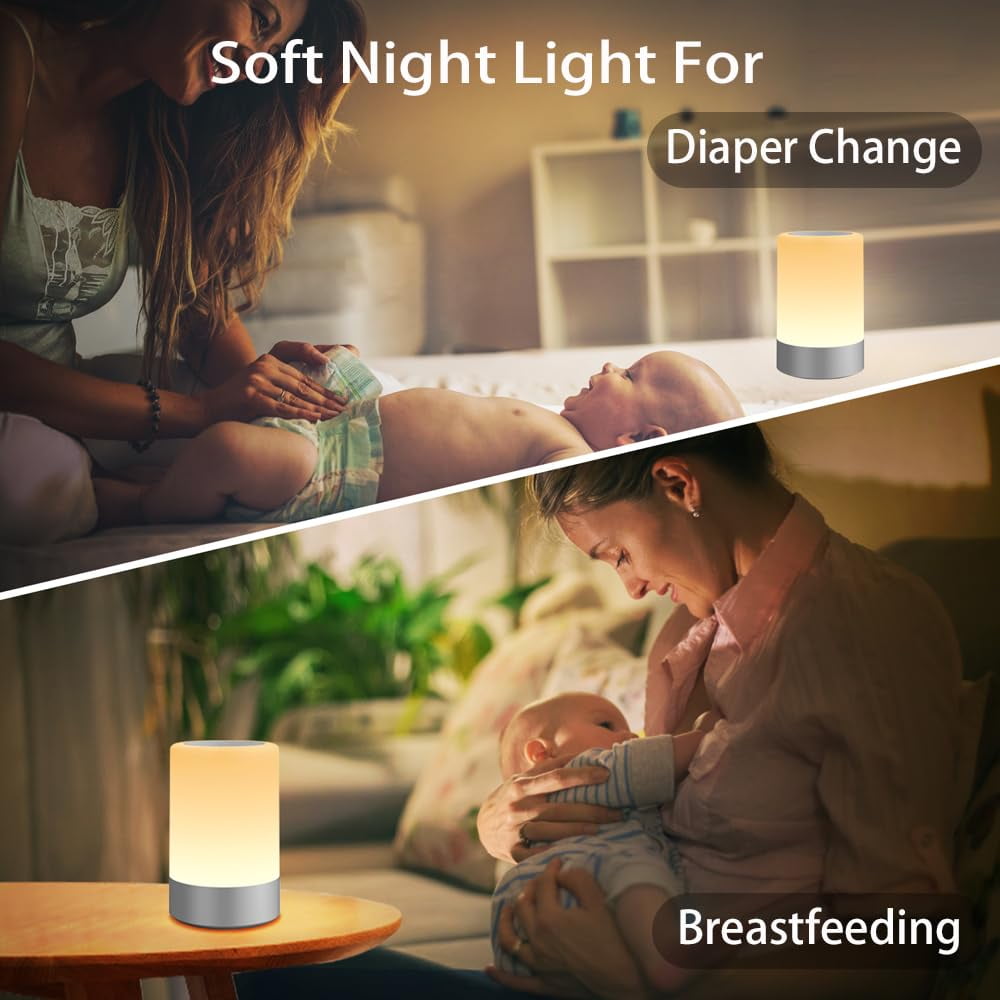 Nursery Night Light for Baby, Portable LED Touch Night Lamp for