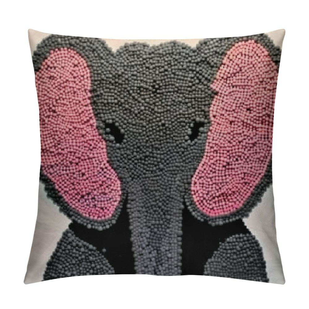 Nursery Pillow Wild Animal Throw Pillow Embroidered Animal Pillow Giraffe Elephant Lion Throw Pillow Wild Animal Nursery Decor Decorative Rectangular Pillow for Sofa and Bed Couch