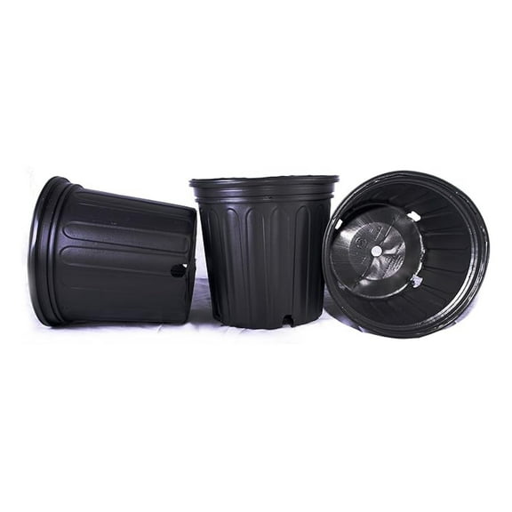 Nursery Pots 2 Gallon (50 Pack) - Plastic Trade Pots for Indoor/Outdoor Plants - 9 Inch Diameter x 8.5 Inch Depth - Blow Molded with 5 Drain Holes