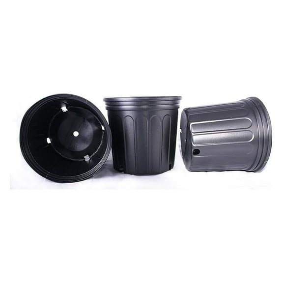 Nursery Pots 3 Gallon (12 Pack) - Plastic Garden Pots for Indoor & Outdoor Plants - 10 Inch Diameter x 9 Inch Depth - Blow Molded Trade Pots with Drainage
