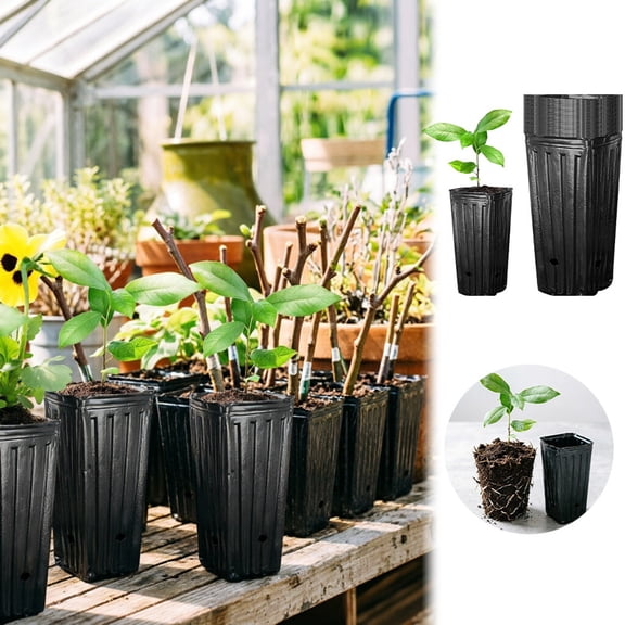 Nursery Pots with Drainage Holes 20-Pack Thickened Seedling Containers Nursery Planter Kit with with 50 Labels 3 Transplant Tools 1 Marker Pen for Tree Saplings Cuttings Spring Gardening