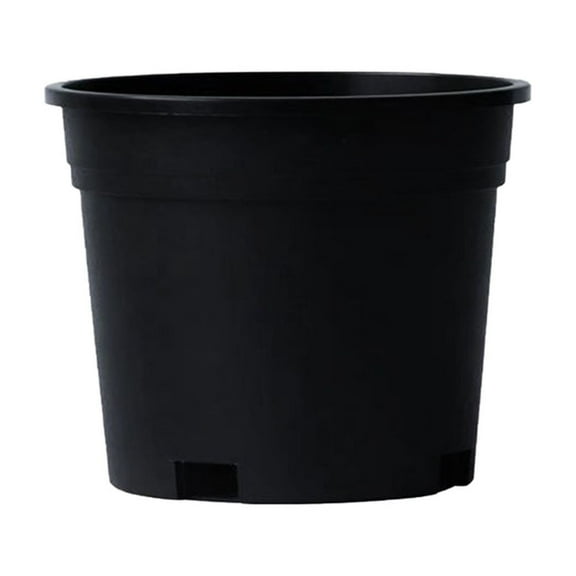 Nursery Pots Container with Drainage Holes, Injection Molded Flexible Flower Pots for Plants, Soil Growers, Hydroponics, and Starting, Black