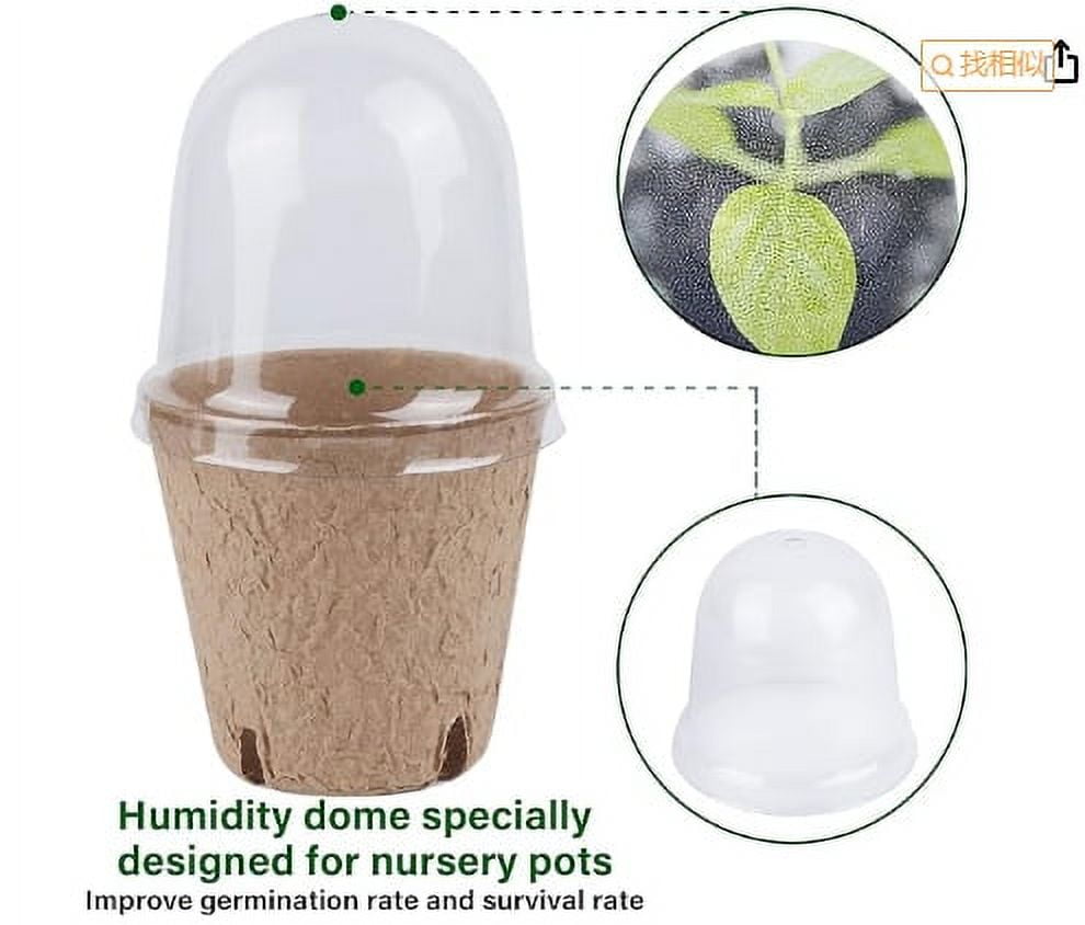 Nursery Pots with Humidity Dome Seed Starter Biodegradable Peat Pots Gardening Pots Small Plant
