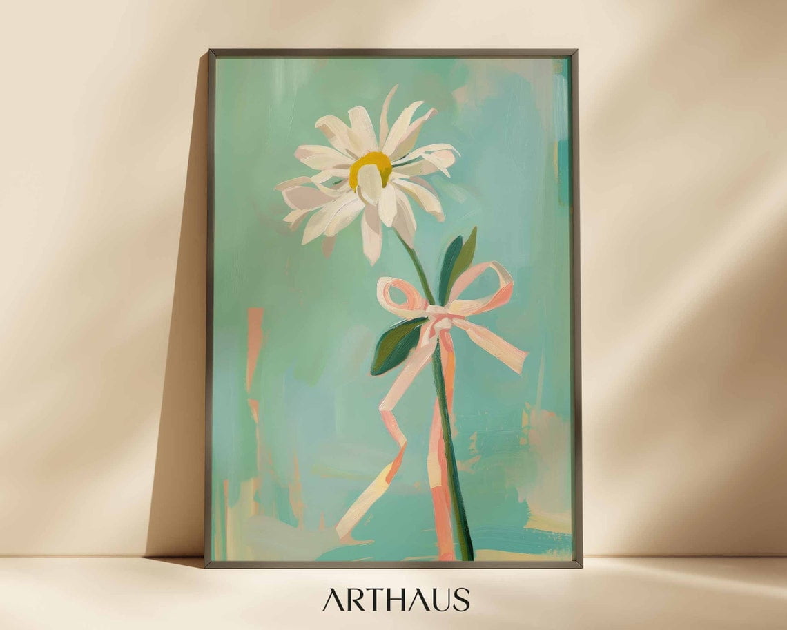 Nursery Print Daisy Wall Art Coquette Vintage Print Farmhouse Wall ...