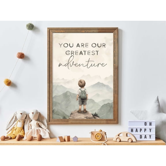 Nursery Quote Boy, You Are Our Greatest Adventure, Boy Adventure Nursery Decor, Boys Room Decor, Adventure Theme, Printable Kids Wall Art