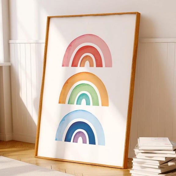 Nursery Rainbow Poster, Playroom Rainbows Print, Rainbow Nursery Wall Decor, Cute Rainbow Print, Aesthetic Rainbow,, Unframed Paper Poster 24x36in