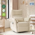 thumbnail image 1 of Nursery Recliner Chair Electric Power Glider Swivel Rocking with USB, Waterproof Stain-resistant, Beige, 1 of 11