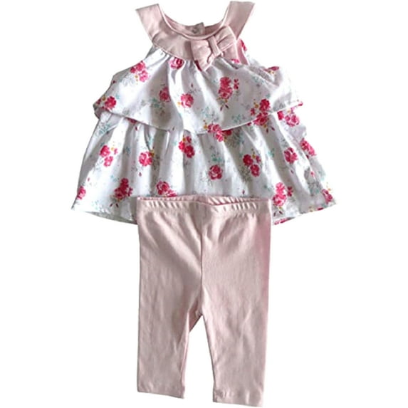 Nursery Rhyme Infant Baby Girl's Floral Bouquet Ruffle Tunic & Legging (0-3 Months)