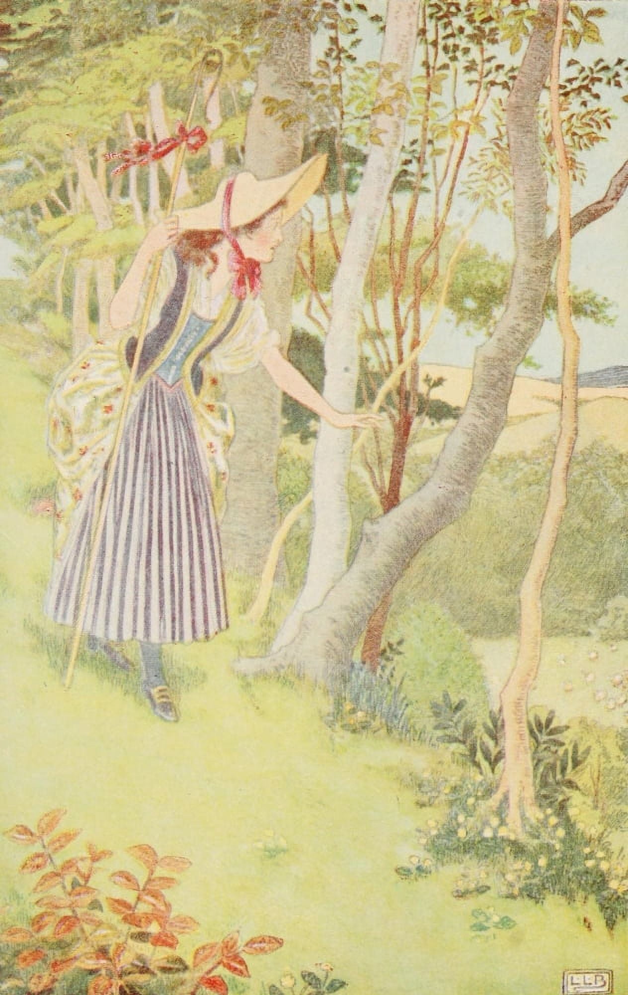 Nursery Rhymes 1916 Little Bow Peep Canvas Art - Leonard Leslie Brooke (18 x 24)