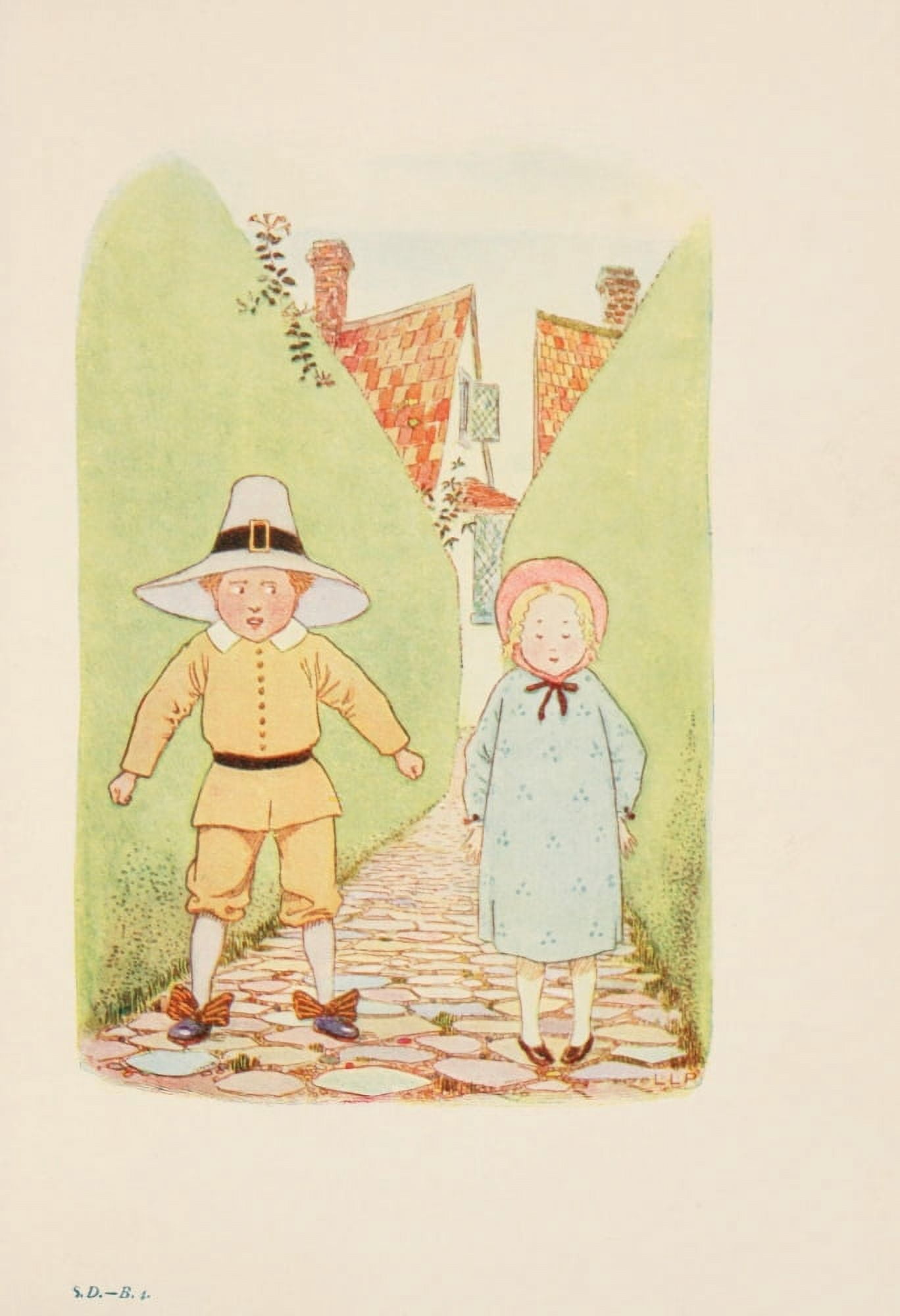 Nursery Rhymes 1916 Little Boy & Girl who lived in an alley Canvas Art - Leonard Leslie Brooke (18 x 24)