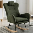 thumbnail image 1 of Nursery Rocking Chair, 35.5" Teddy Fabric Upholstered Glider Rocker with High Backrest, Modern Rocking Accent Chairs Comfy Side Chair for Nursery, Bedroom, Living Room,Dark Green, 1 of 8