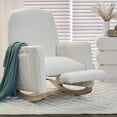 thumbnail image 1 of Nursery Rocking Chair with Adjustable Footrest & Ergonomic Backrest, Teddy Fabric Glider Chair with Side Pocket & Thick Seat Cushion, Rocking Accent Chair for Living Room Bedroom Office, Ivory, 1 of 8