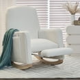 thumbnail image 1 of Nursery Rocking Chair with Adjustable Footrest & Ergonomic Backrest, Teddy Upholstered Armchair wirh Side Storage Bag, Accent Rocker Chair for Living Room Bedroom Offices, Ivory, 1 of 6