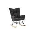 thumbnail image 1 of Nursery Rocking Chair, Fabric Upholstered Glider Rocker with High Backrest, Modern Rocking Accent Chairs Comfy Side Chair Armchair Single Chair for Nursery, Bedroom, Living Room, Office, K, 1 of 9
