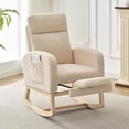 thumbnail image 1 of Nursery Rocking Chair, Modern Teddy Upholstered Rocking Chair with Footrest and High Back Support , Comfortable Rocker Recliner, Rocker Glider for Living Room, Bedroom, Nursing Room, 1 of 7