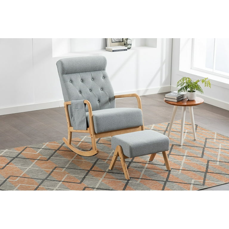 Upholstered rocking chair with ottoman cheap