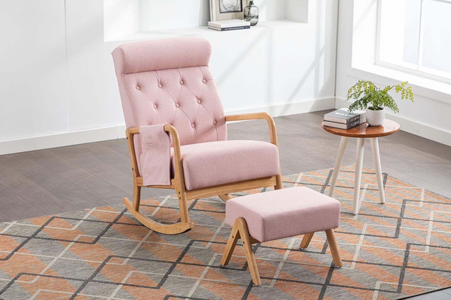 Ottoman Blush Nursery Chair Tranquil Glider Rocker And Ottoman
