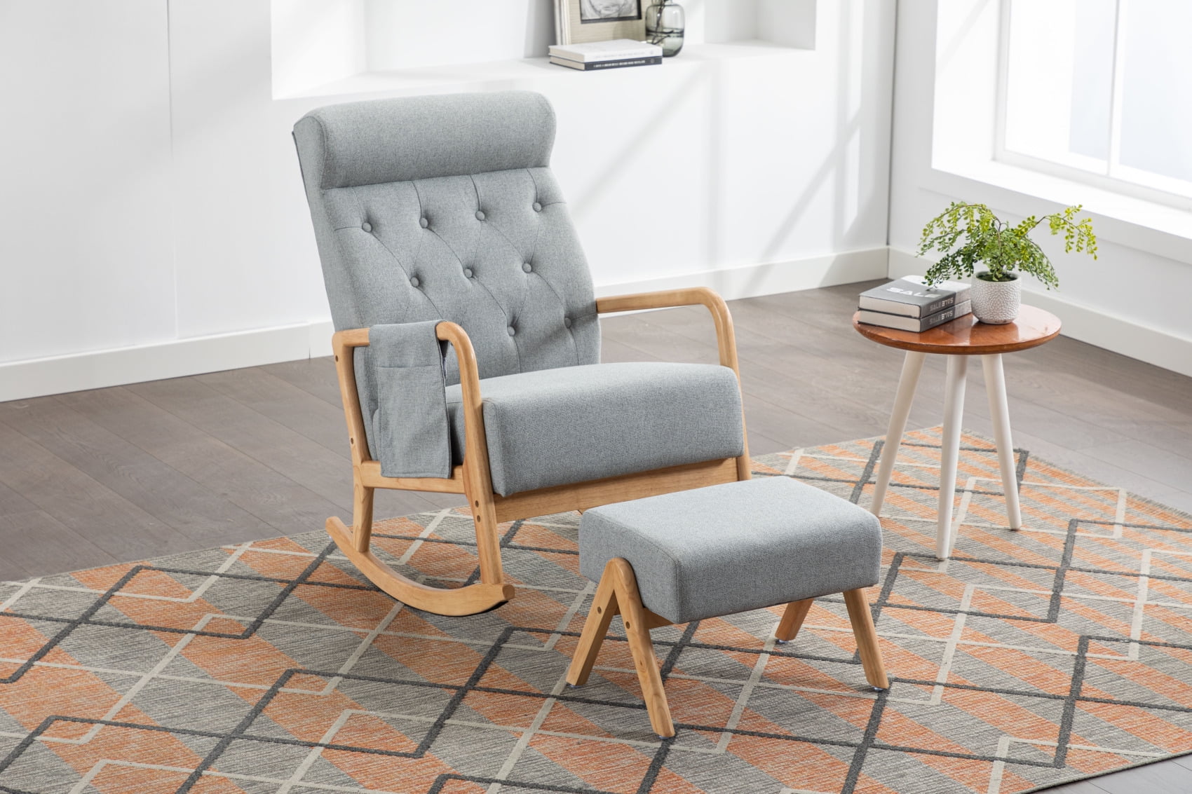 Graco Parker Semi Upholstered Gliding Nursery Chair Ottoman Baby Room Rocking Furniture White Gray Walmart