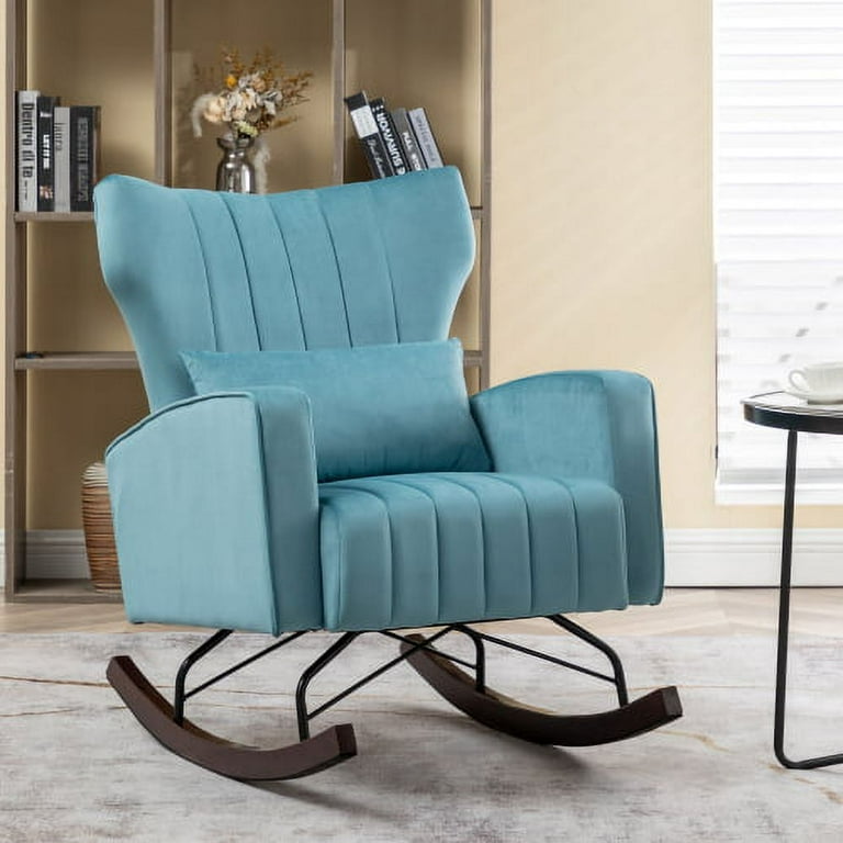 Blue nursery rocking chair hotsell