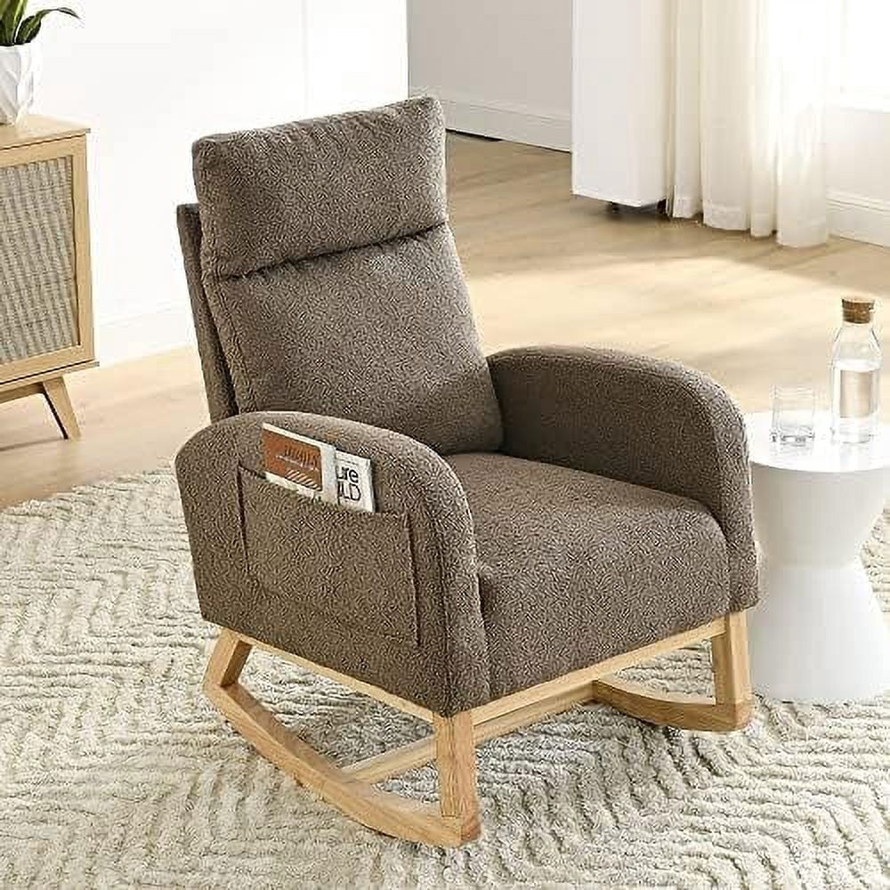 Nursery Rocking Chair with Solid Wood Legs, Glider Chair for Nursery ...