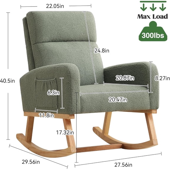 Nursery Rocking Chair - Teddy Green