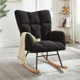 thumbnail image 1 of Nursery Rocking Chair, Teddy Upholstered Glider Rocker, Rocking Accent Chair with High Backrest, Comfy Armchair for Living Room Bedroom Offices, Dark Gray, 1 of 9