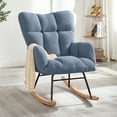 thumbnail image 1 of Accent Chair with High Backrest and Armrests,Glider Rocking Chair with Metal Frame,Teddy Fabric Tufted Upholstered Chair with Polyester Seat Cushion,for Living Room,300lbs Capacity,Light Blue, 1 of 7