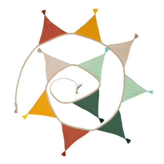 Nursery Room Fabric Garlands 2.6m Long Fringed Flags Bunting for Children Room Decoration Wall Decors Haning Banners Flags