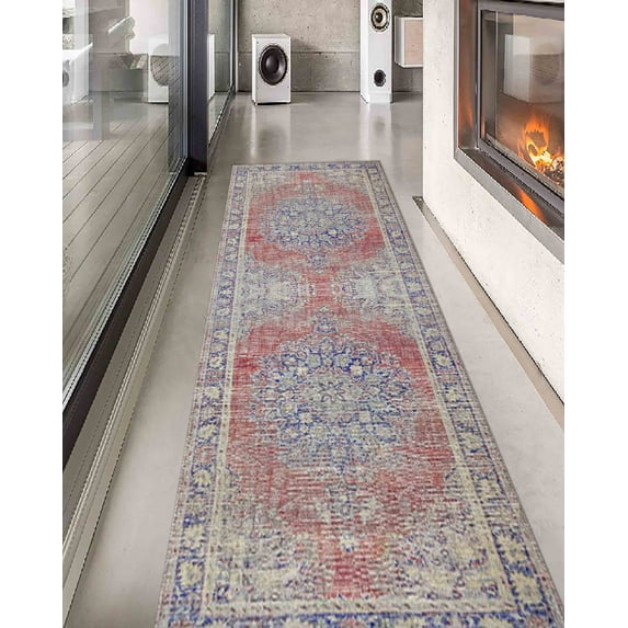 Nursery Rug, Turkish Rug, Bedroom Rug, Red Rugs, Bohemian Rugs, Car Mat Rugs, Chenille Printed Stye Rug, Gift For Him Rugs, Easy to Clean Rugs, 5.9'x9.2' - 180x280 cm