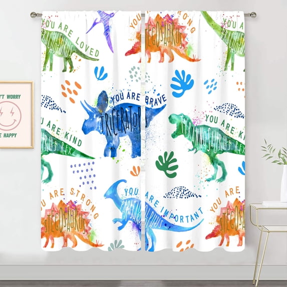 Nursery Safari Animals Curtains Baby Boy Kids Woodland Jungle Forest Lion Printed Curtains for Living Room Bedroom Window Drapes