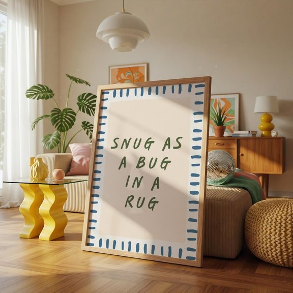 Nursery Snug As A Bug Cozy Room Quote Poster