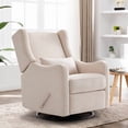 thumbnail image 1 of Karkanic Swivel Glider Recliner Chair with Footrest, Upholstered Comfort Design for Nursery or Bedroom, Beige, 1 of 10