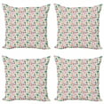 thumbnail image 1 of Ambesonne Cartoon Throw Pillow Cover 4 Pack, Happy Colorful Nature, 16", Multicolor, 1 of 2
