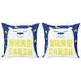 thumbnail image 1 of Nursery Throw Pillow Cushion Cover Pack of 2, Happy Face Funny Polar Bear Holding Night Slogan at Night, Zippered Double-Side Digital Print, 4 Sizes, Dark Violet Blue Yellow, by Ambesonne, 1 of 2