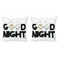 thumbnail image 1 of Nursery Throw Pillow Cushion Cover Pack of 2, Night Lettering with New Born Happy Chicks in the Eggshell Nesting and Stars, Zippered Double-Side Digital Print, 4 Sizes, Multicolor, by Ambesonne, 1 of 2