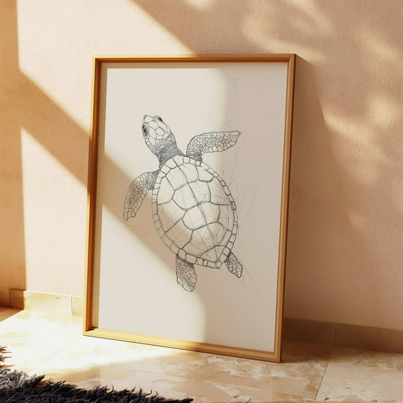 Nursery Turtle Poster, Turtle Baby Room Print, Animal Vintage Sketch, Animals Retro Art, Girls Nursery Art Decor, Boys Nursery Wall Art Wall Art, Modern Wall Decor, 12x18 UNFRAMED