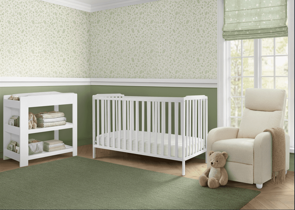 Delta Children Emmie Crib Set With Changing Table and Recliner Under $400