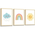 thumbnail image 1 of Nursery Wall Art Boho Canvas Prints Mid-Century Modern Sun Rainbow Hearts Poster Children's Room Pictures Decoration Painting for Kids Nursery Classroom Bedroom Wall Decor, 1 of 6