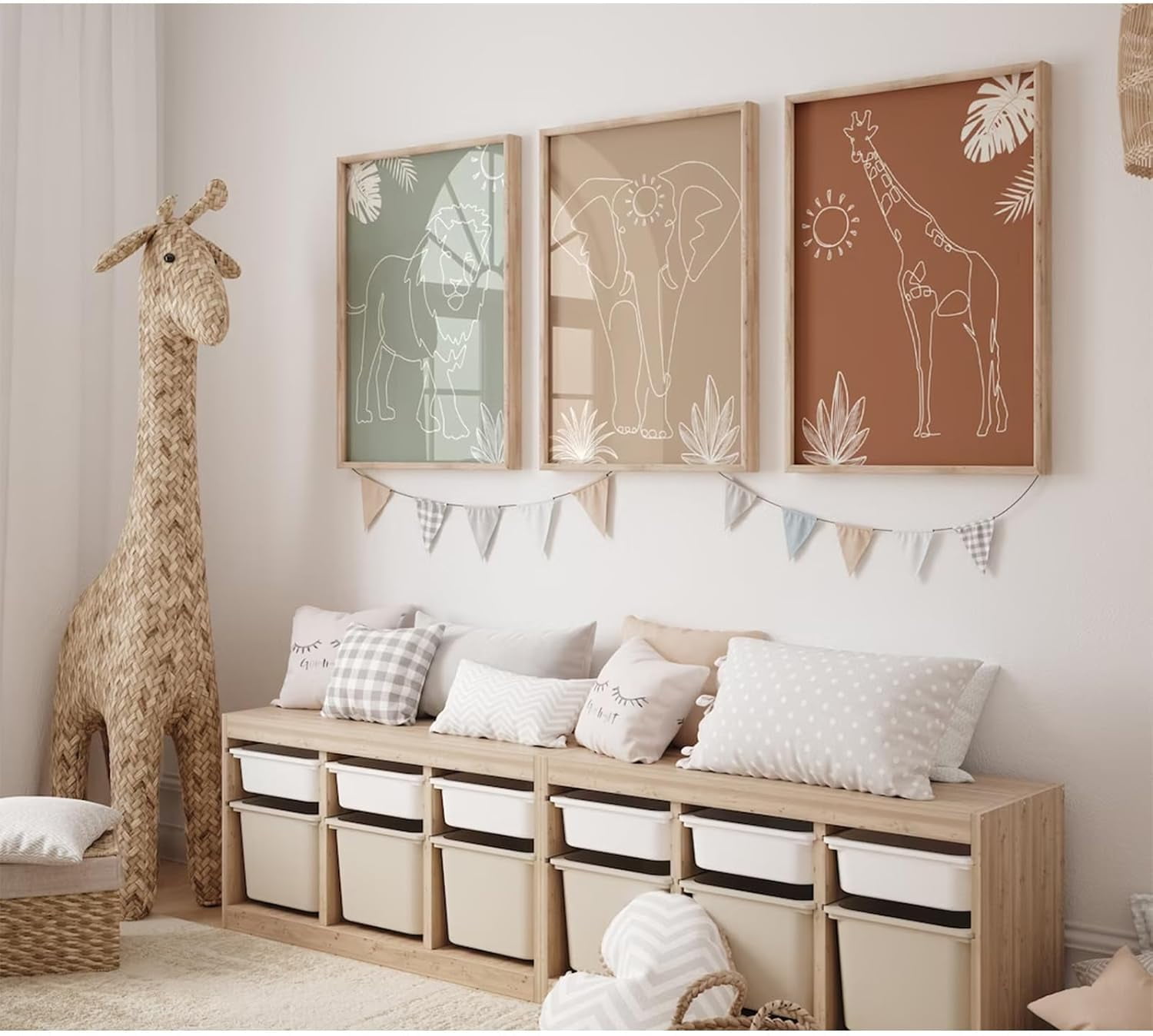Nursery Wall Art Pictures Baby Animal Canvas Wall Decor Boho Photo Inspiration