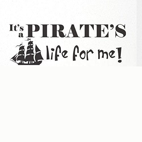 Nursery Wall Decal Vinyl Baby Boy Quote Pirate Wall Sticker Graphic Children Room Art Decor Black