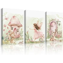 Nursery Woodland Animal WallVintage Forest Animal Canvas Wall Decor Baby Boy Room Poster Kids Wild Bunny Picture Cottagecore Prints Nursery Artwork for Girl Room Bedroom