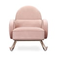 thumbnail image 1 of Nursery Works Compass Rocker in Blush Velvet with Rose Gold Legs, 1 of 4