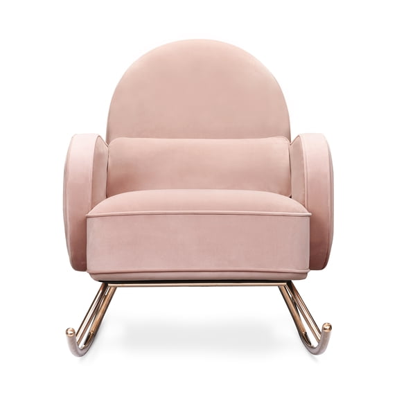 Nursery Works Compass Rocker in Blush Velvet with Rose Gold Legs