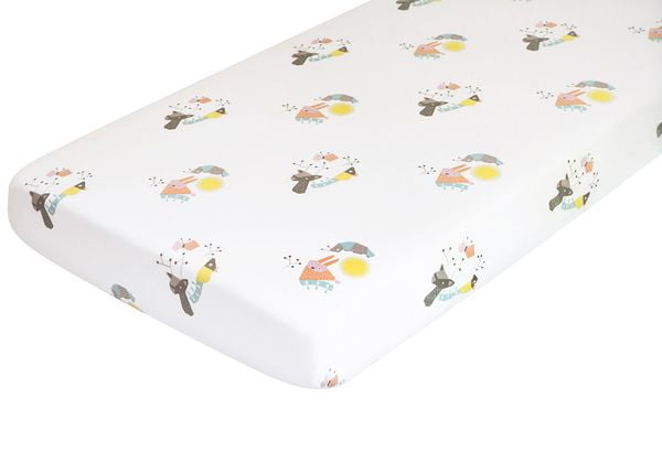 Nursery Works Organic Cotton Percale Sheet, Forest Animals, Menagerie